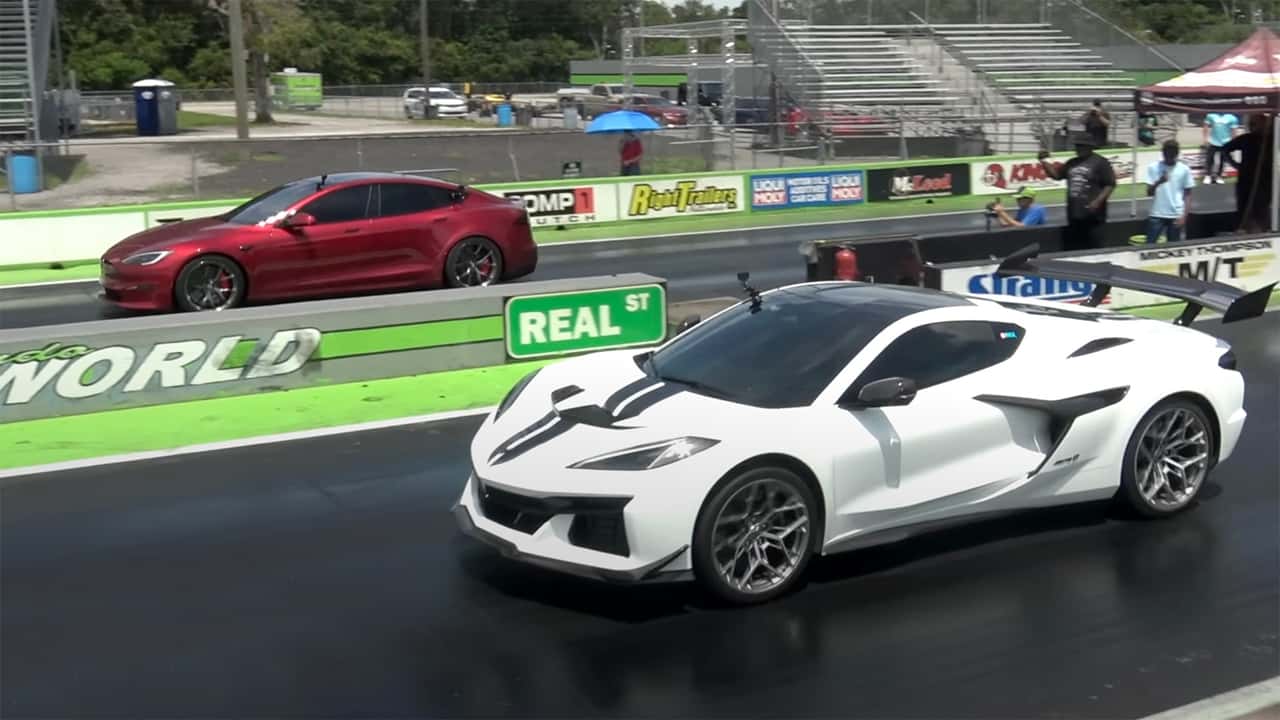 Aging Tesla Model S Plaid Still Trashes a New Corvette ZR1
