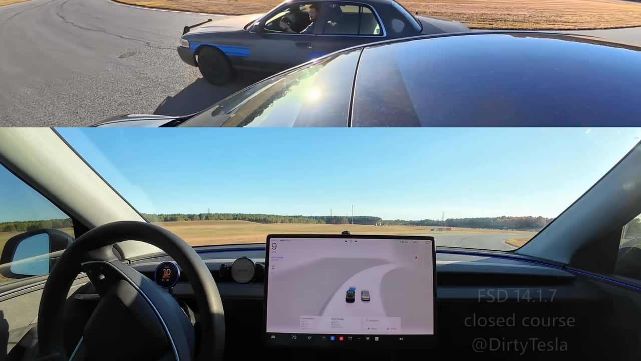 Tesla FSD Swerves To Avoid a Sideswipe In This Test