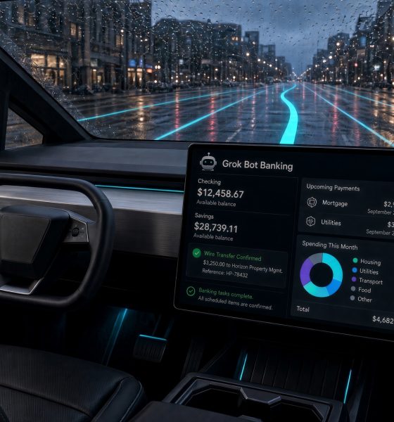 Elon Musk’s AI Grok Bot can now handle banking while your Tesla FSD handles the road