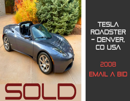 2008 Tesla Roadster Sells For Over 250K