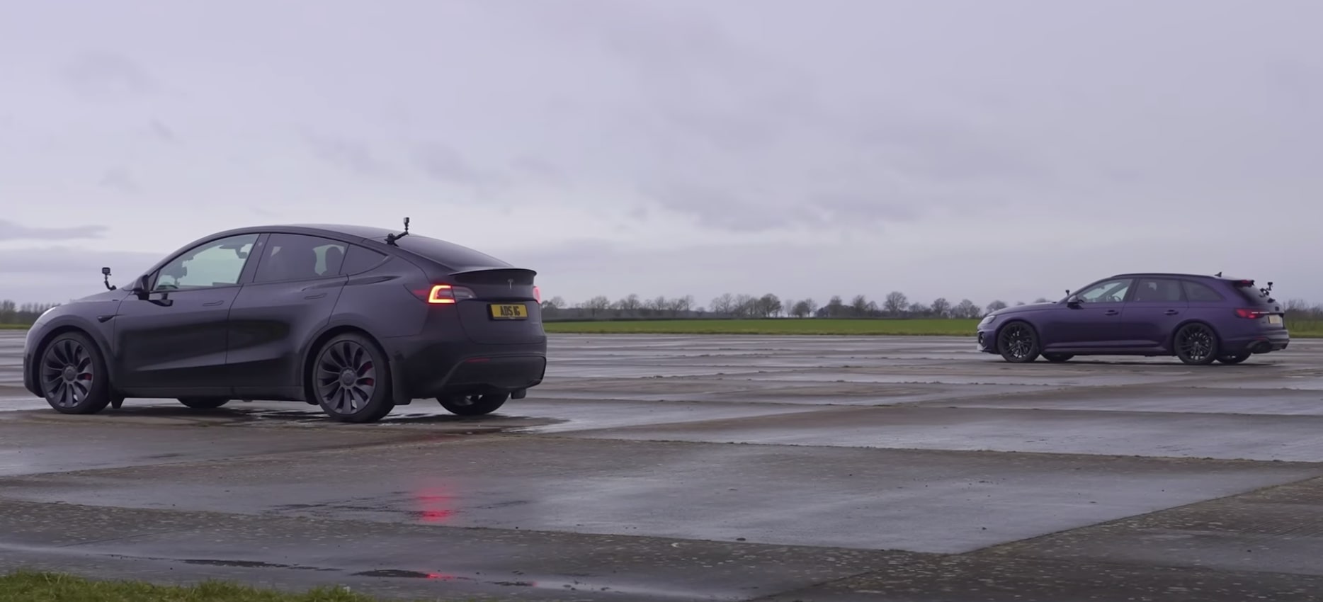 Tesla Model Y vs Audi RS4 drag race reveals practical sports car winner