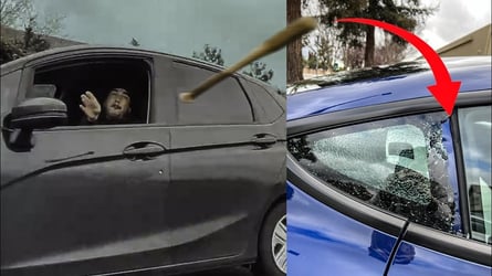 See Driver Throw Baseball Bat At Tesla Model 3 On California Freeway