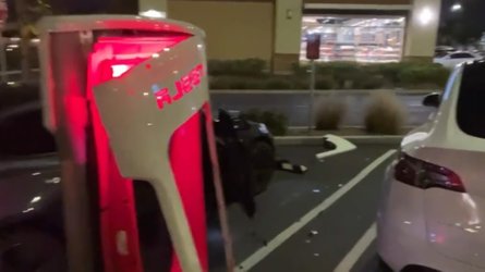 Watch Damaged Tesla Supercharger Put Other EV Fast Chargers To Shame