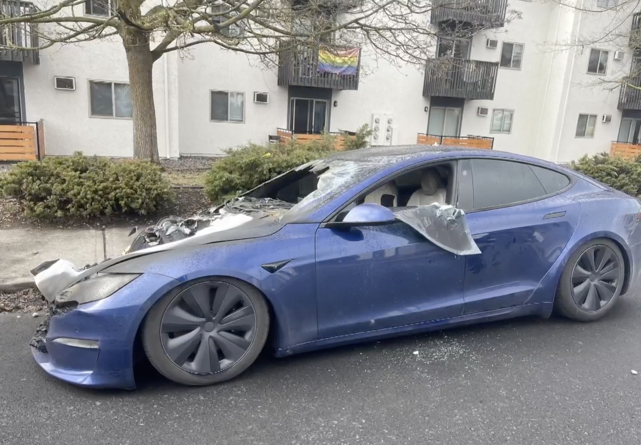 Shocking Tesla Sentry Mode video shows man allegedly setting Model S on fire