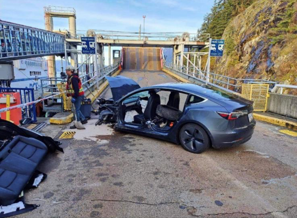 Driver at Fault in Tesla Model 3 Ferry Terminal Crash in Vancouver