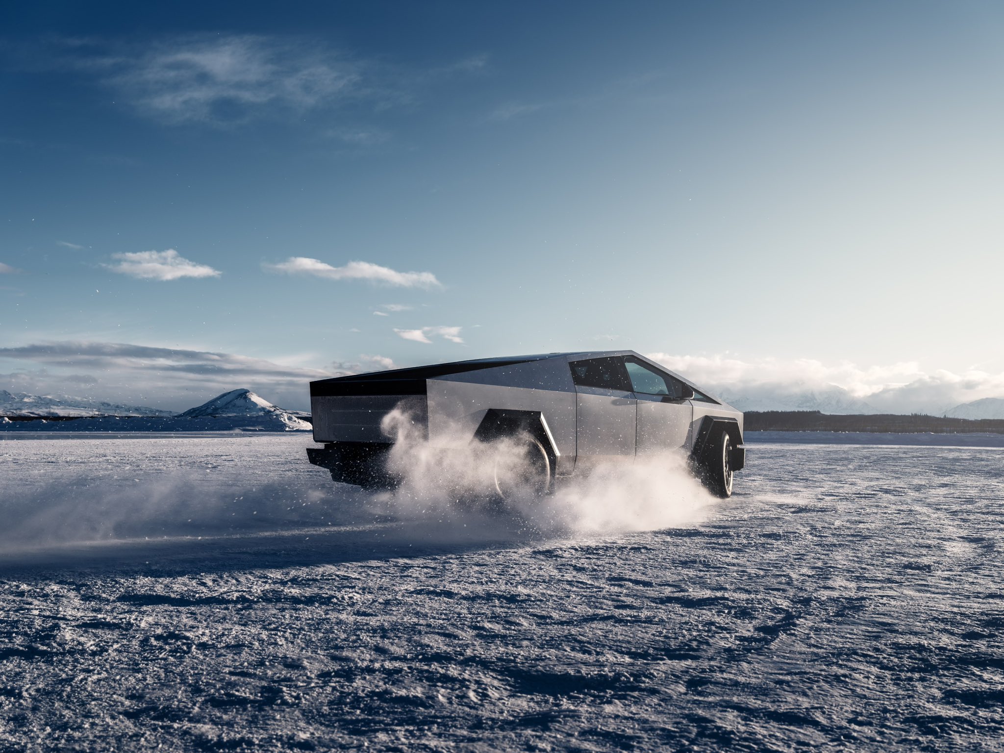 Tesla teases Cybertruck’s epic winter testing