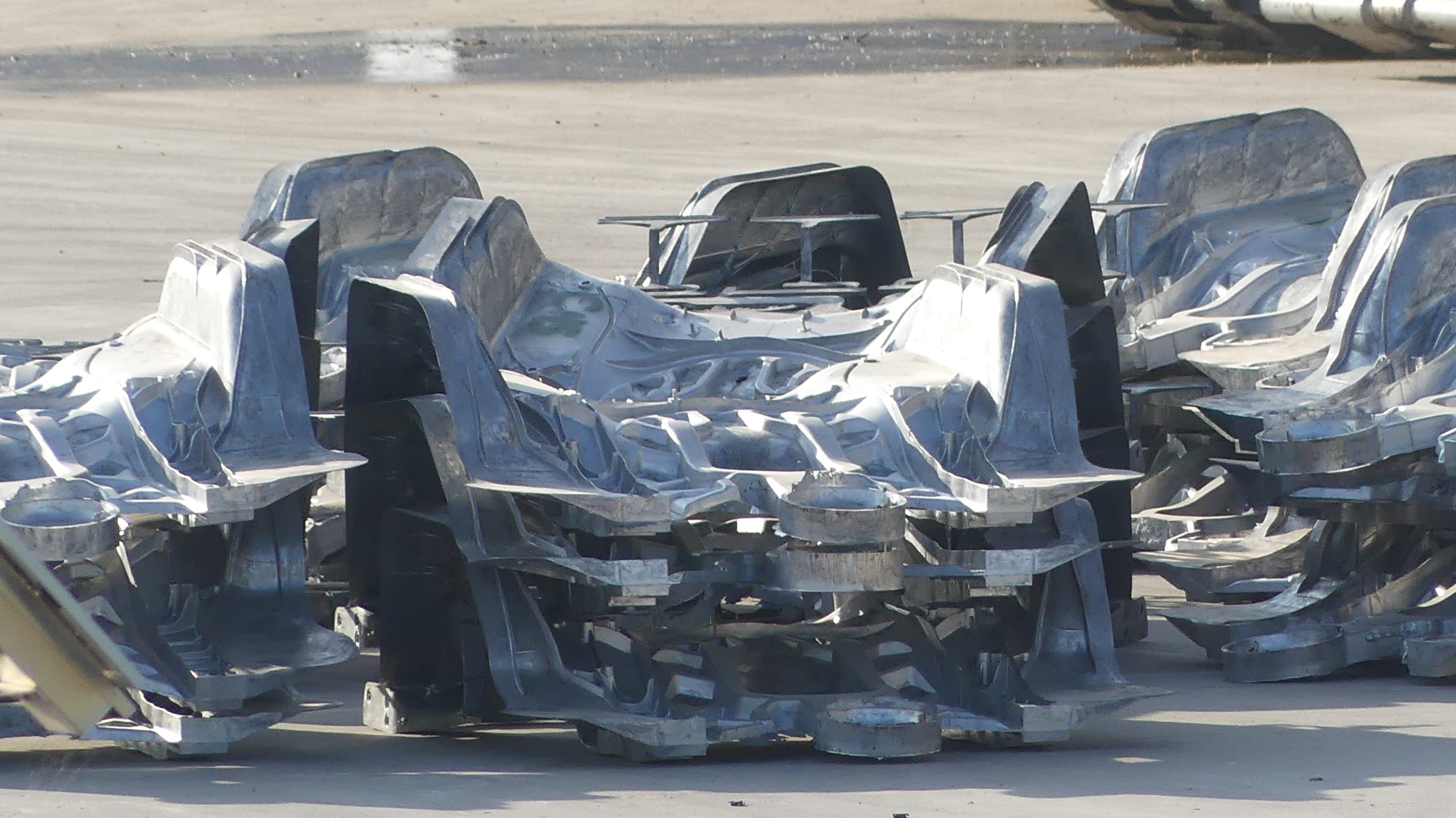 Apparent Tesla Cybertruck rear megacasts spotted in Giga Texas