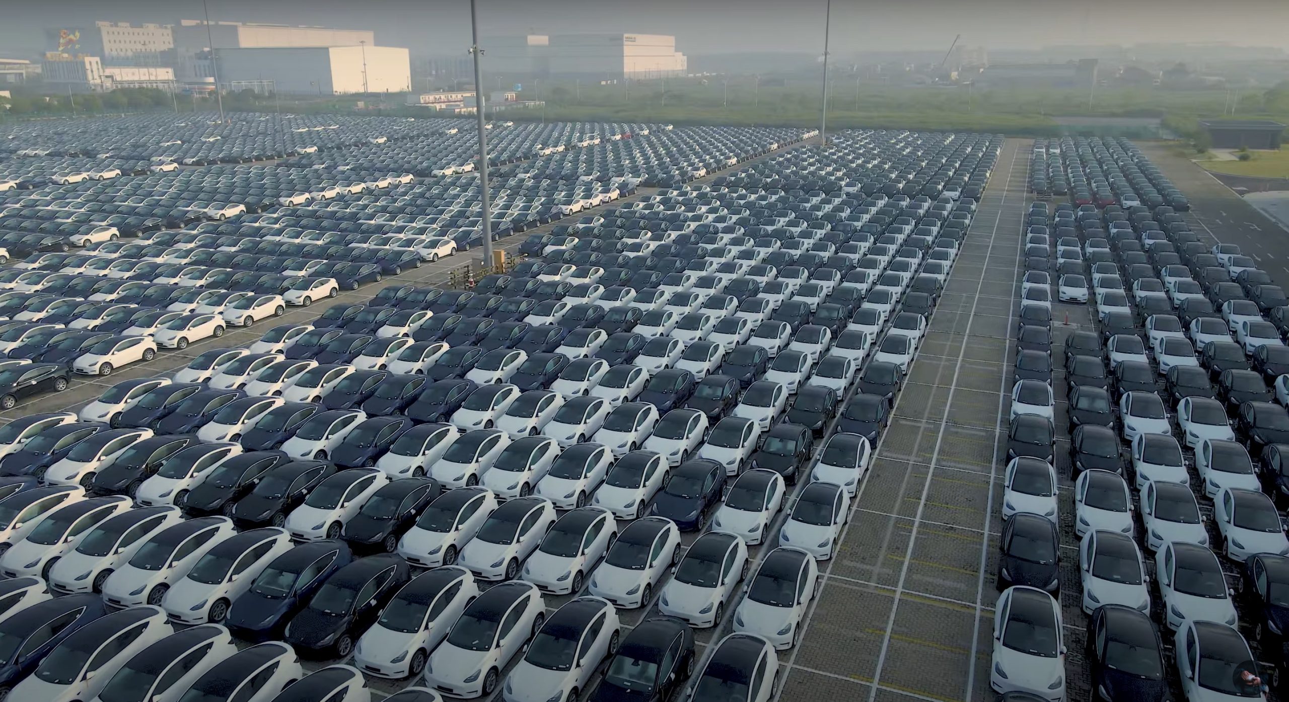 Giant fleet of Tesla exports bound for Canada sighted in Shanghai port