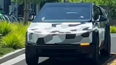 Tesla Cybertruck Wearing Camo Wrap Spotted Again As Production Inches Closer