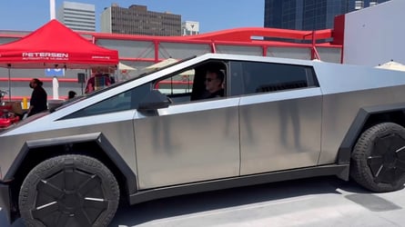 Franz Von Holzhausen Shows Off Tesla Cybertruck At Electrified Cars and Coffee