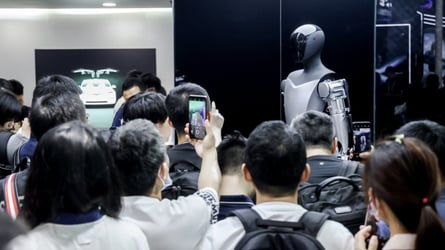 Tesla Optimus Robot Put On Display In New York City