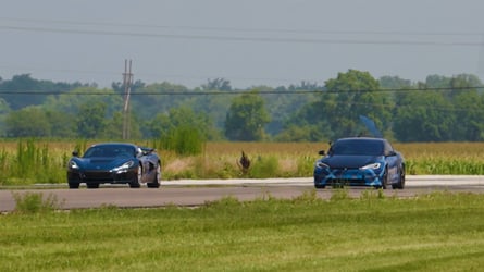 See Tesla Model S Plaid Take On Rimac Nevera Bugatti Chiron SS In Drag Race