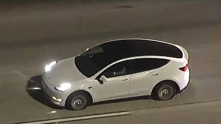 Watch Tesla Model Y Driver Try To Evade The Police With Shredded Tires