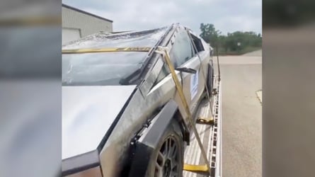 Tesla Cybertruck Spotted After Crash Testing