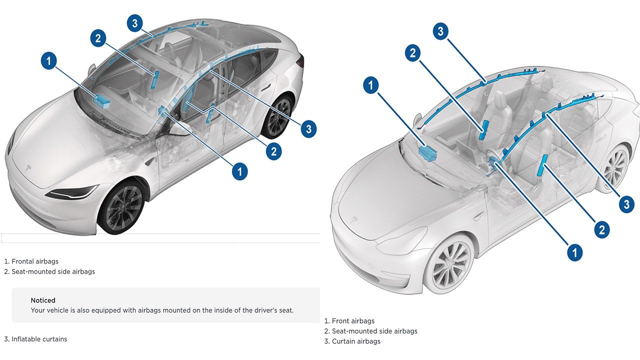 Tesla modifies airbag placement in Model 3 Highland