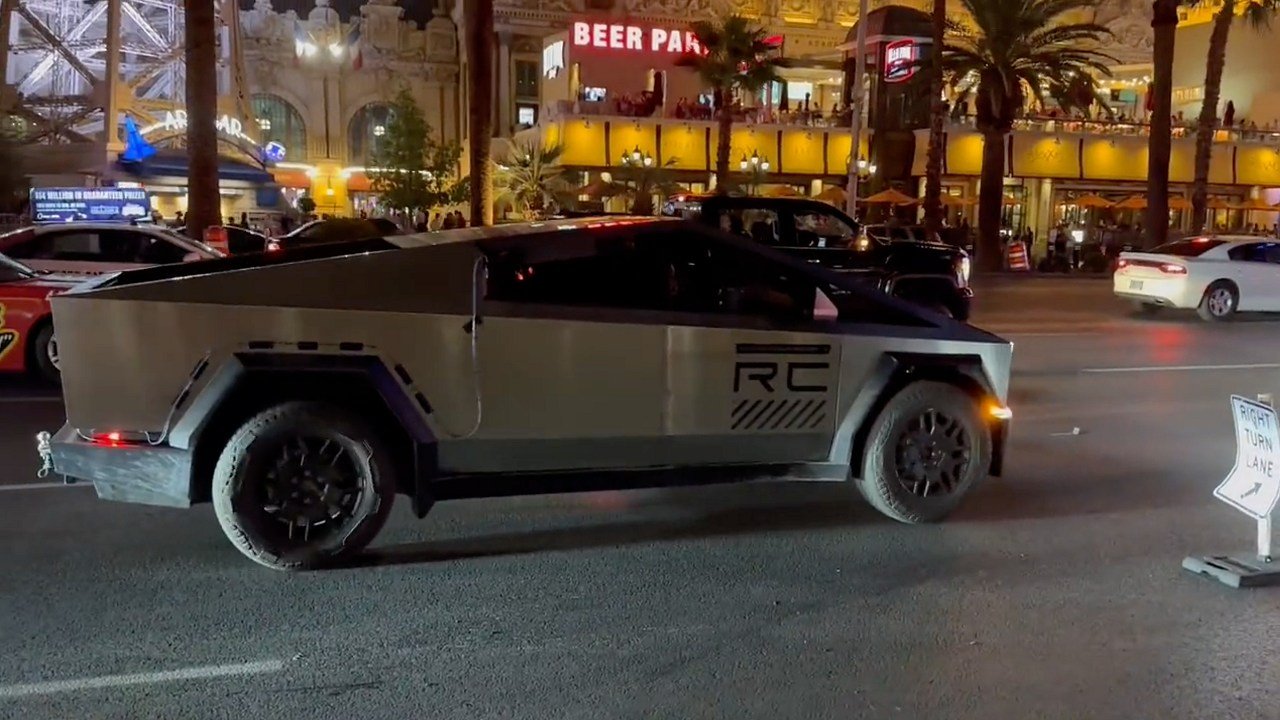 Tesla Cybertruck spotted on the Las Vegas strip