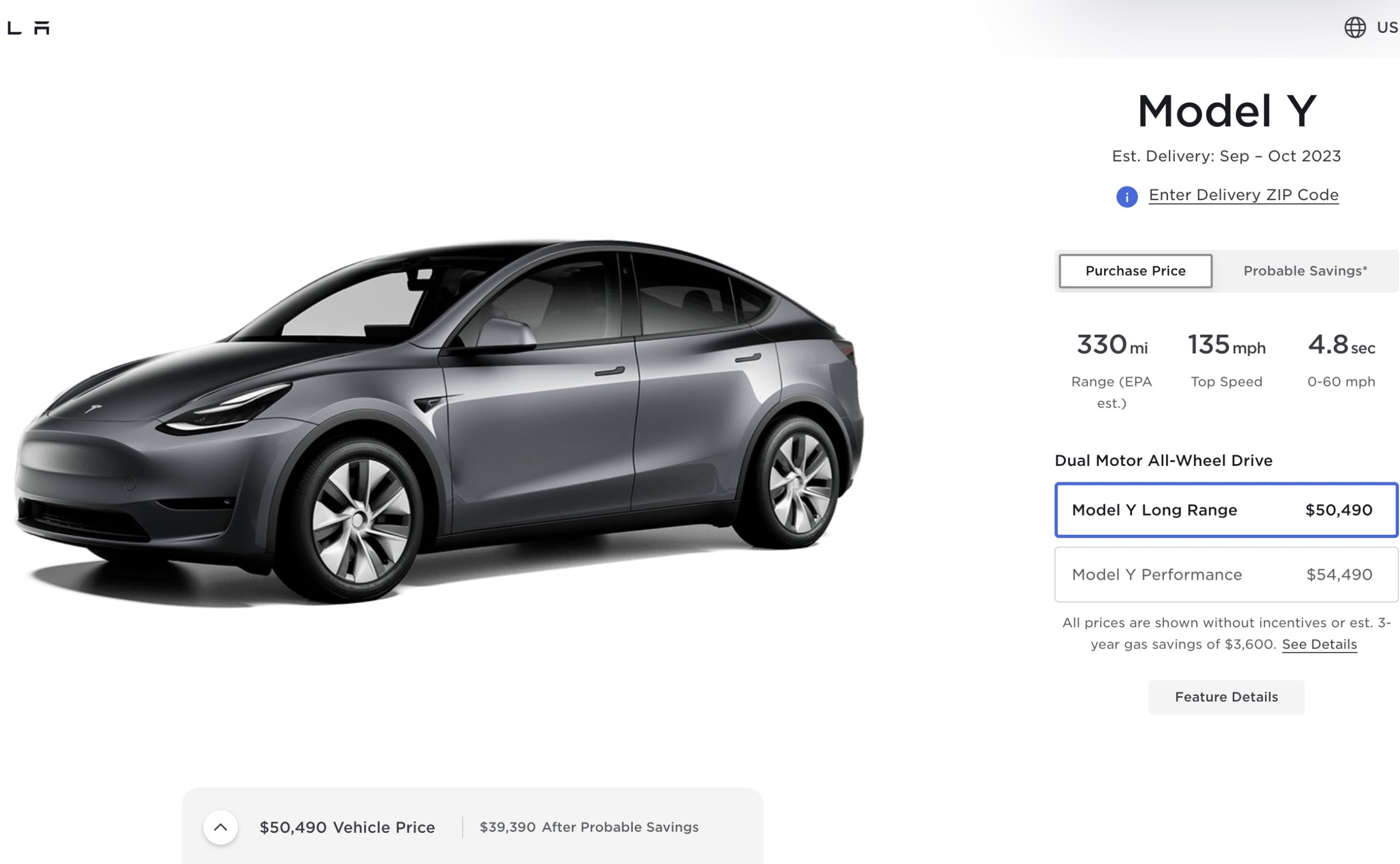 Tesla removes base Model Y Dual-Motor AWD from configurator