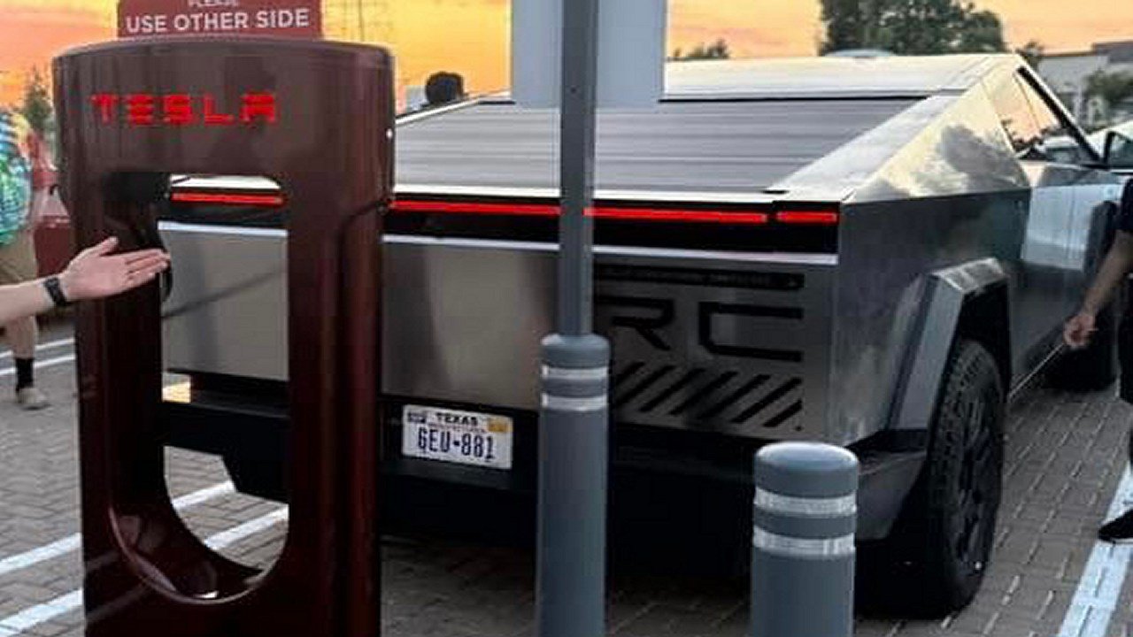 Tesla Cybertruck spotted charging at 50000th Supercharger