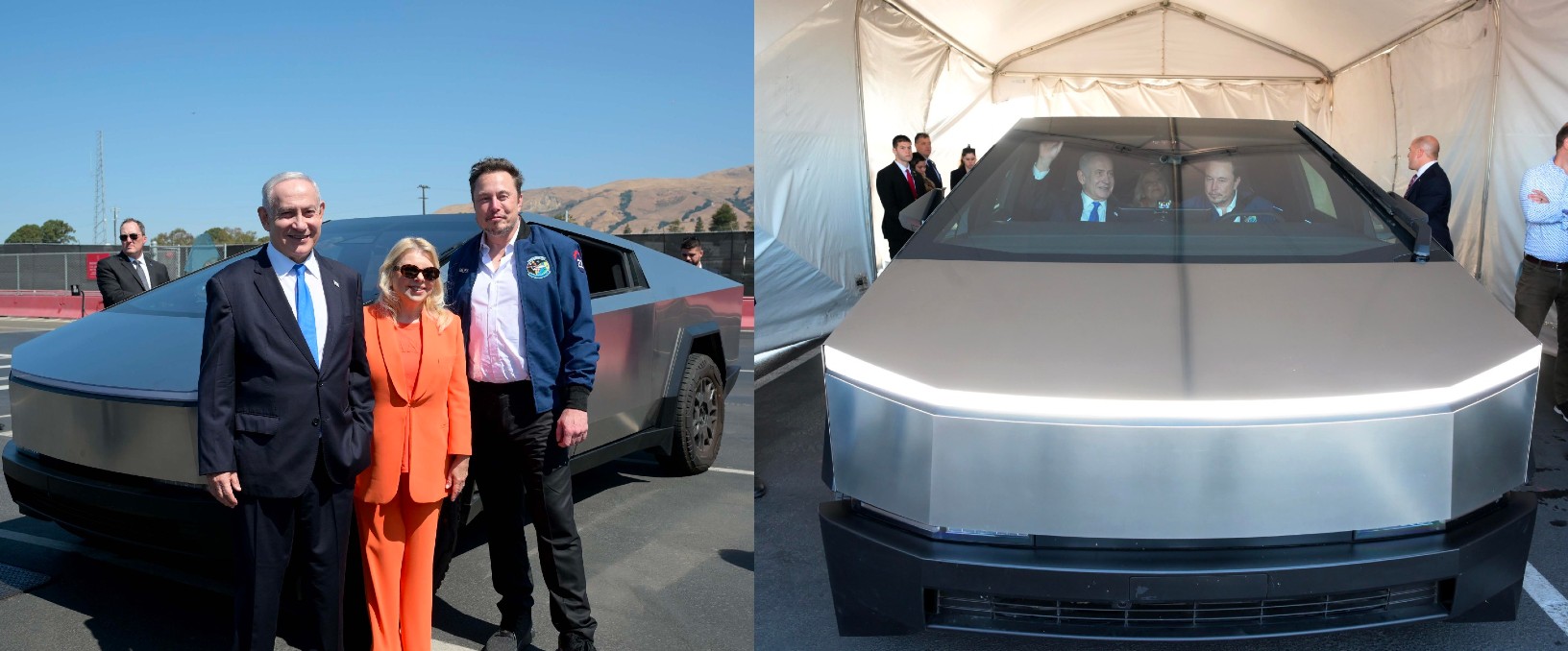 Elon Musk takes Prime Minister of Israel for a ride in a Tesla Cybertruck