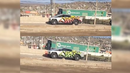 Tesla Cybertruck Pair Spotted In Mexico With Apparent Starlink Dish New Decals