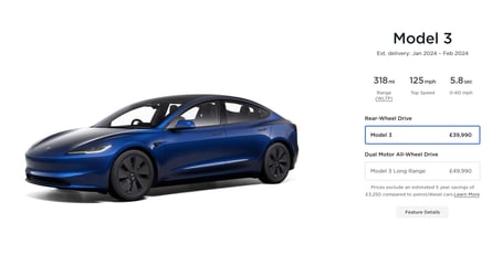 Tesla Model 3 Highland Facelift Now Available In The UK