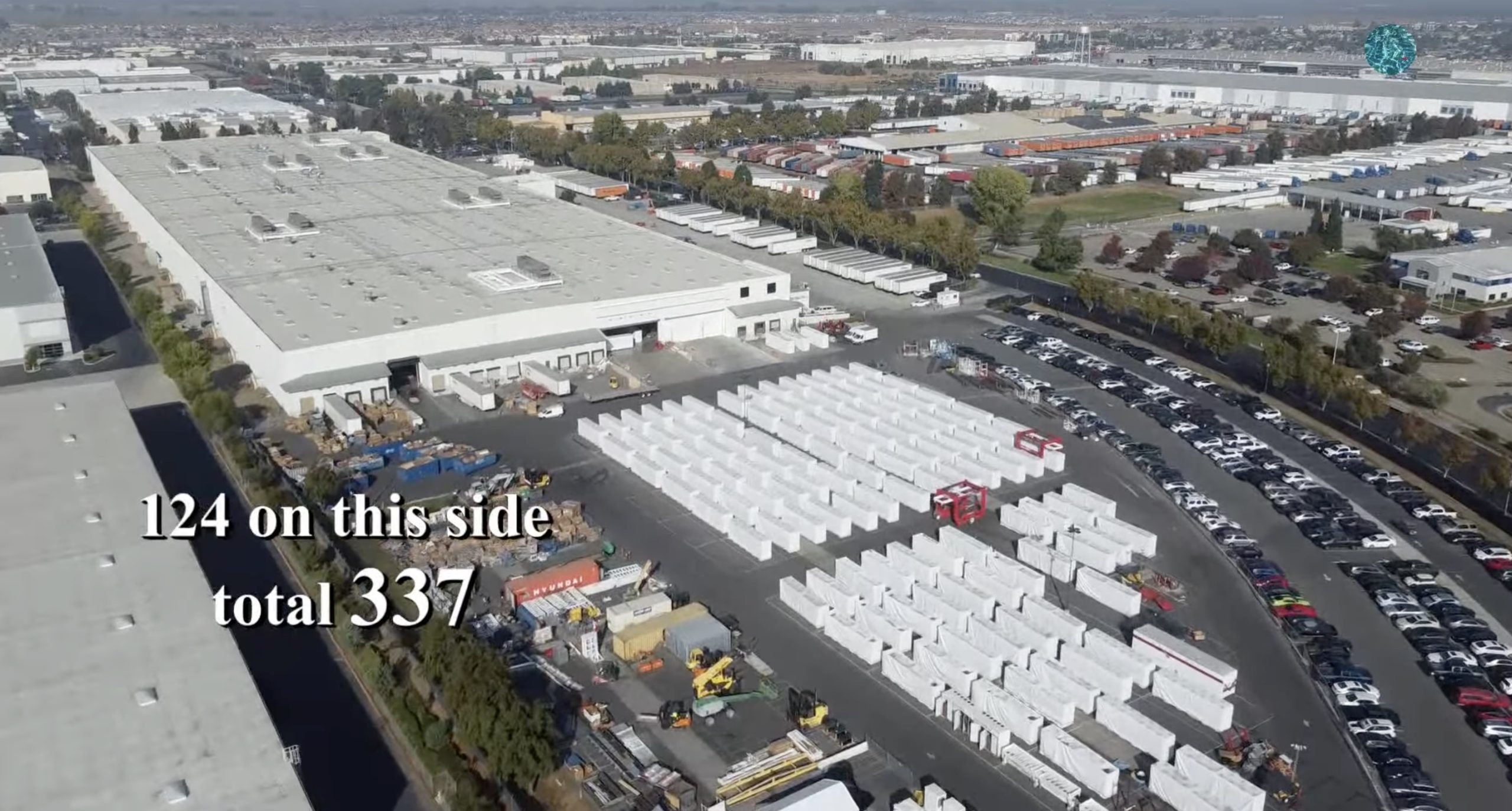 Tesla Lathrop Megafactory spotted with 337 Megapack batteries