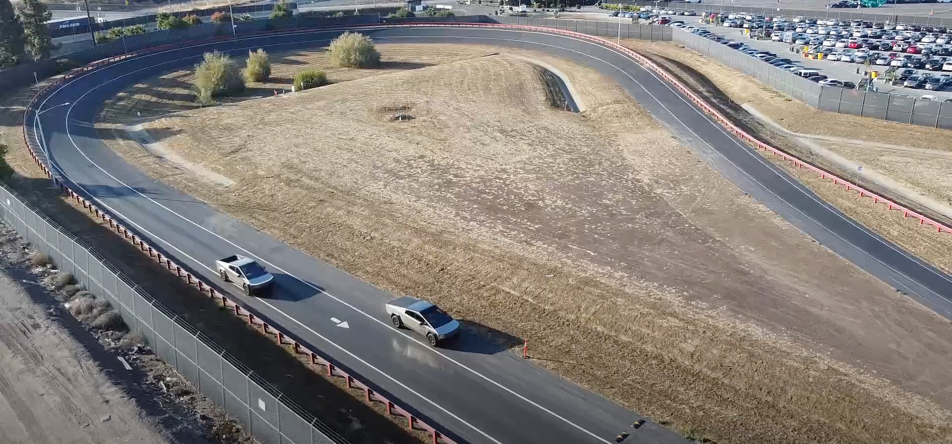 Watch Tesla Cybertruck speed around Fremont Test Track