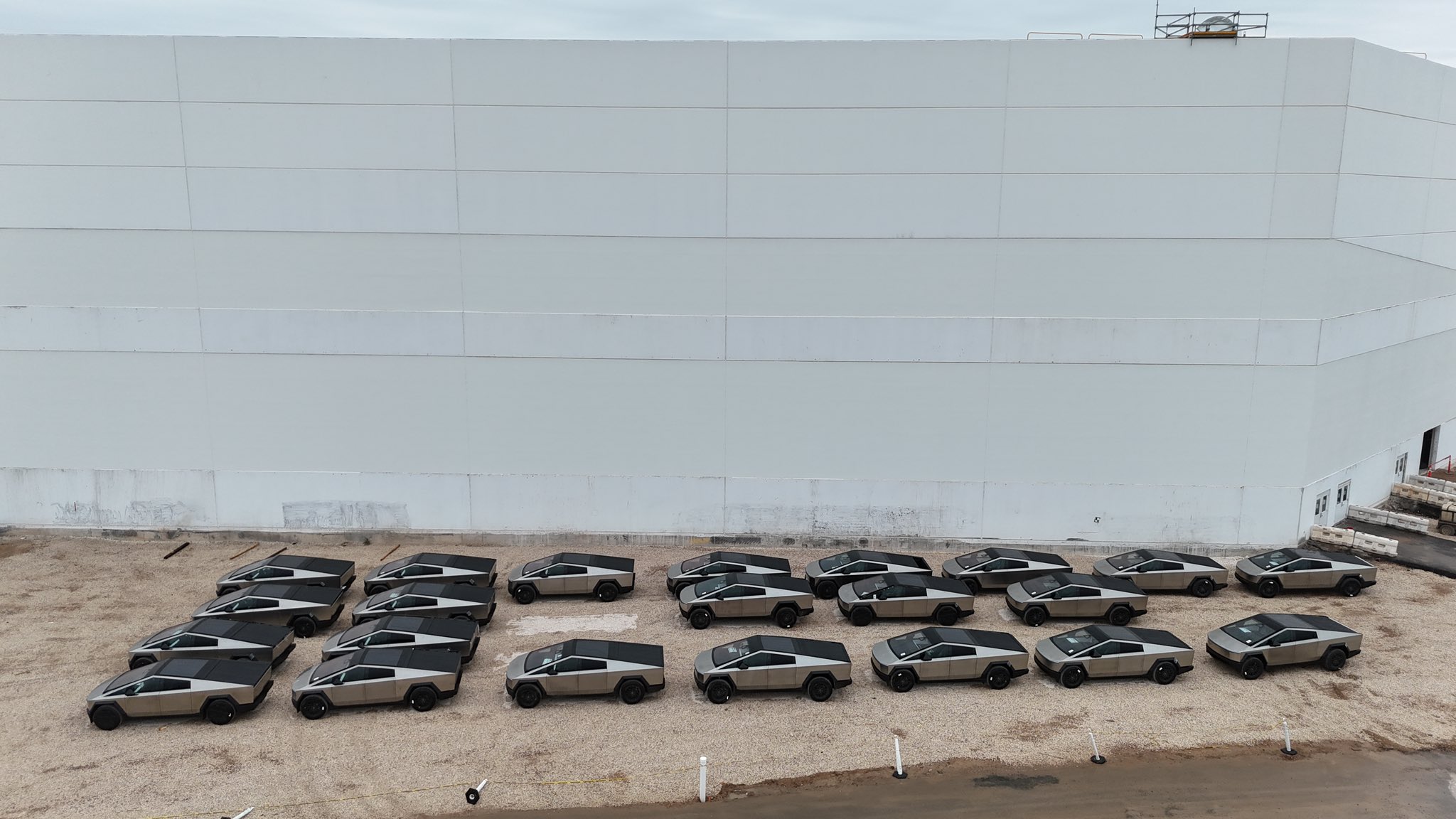 Several Tesla Cybertrucks seen at Giga Texas as orders start going out