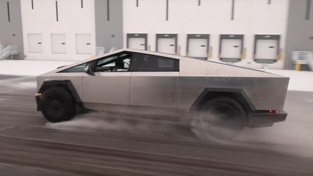 Tesla Cybertruck versus Ram TRX In Snowy Races