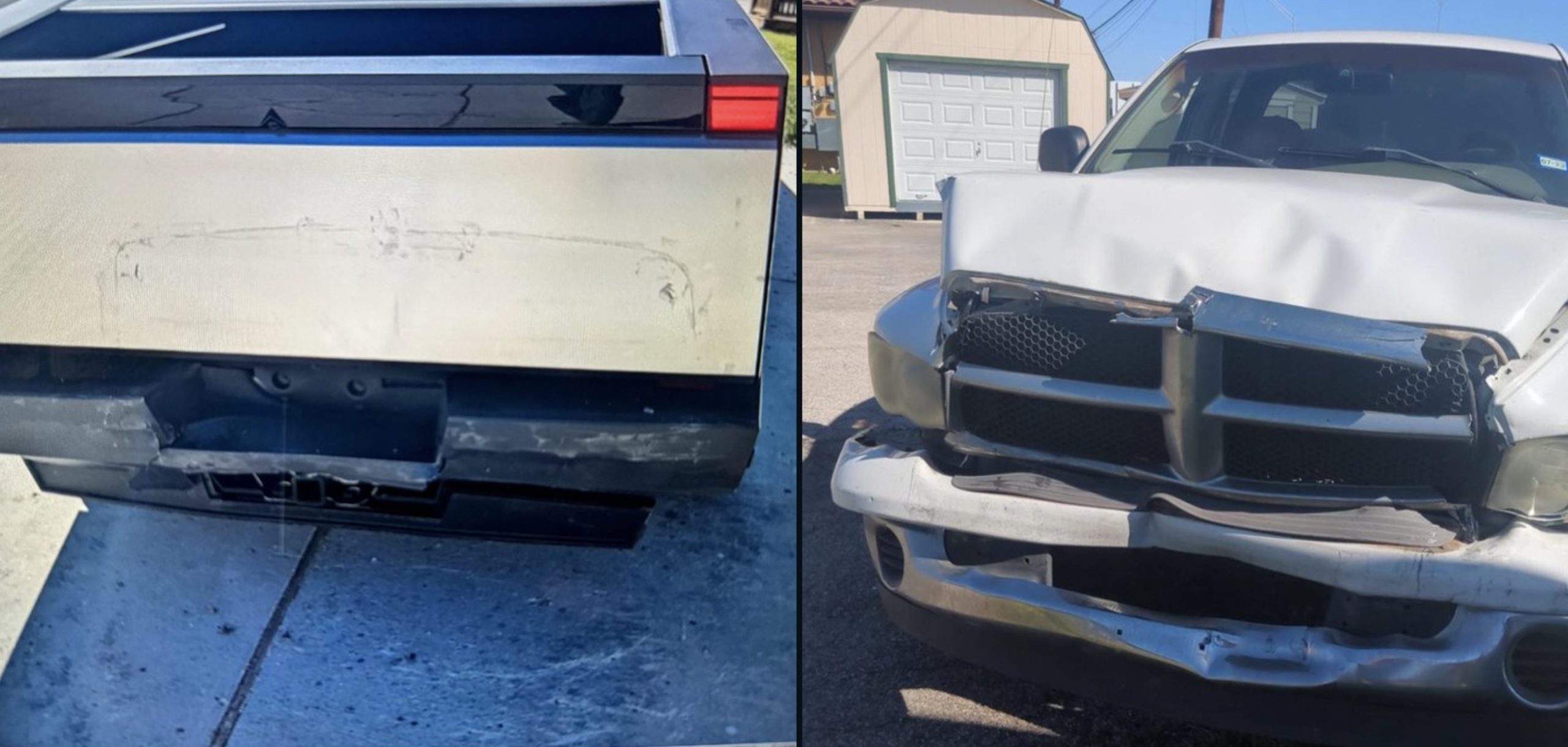 Tesla Cybertruck Ends Up With Dodge Ram Shaped Imprint