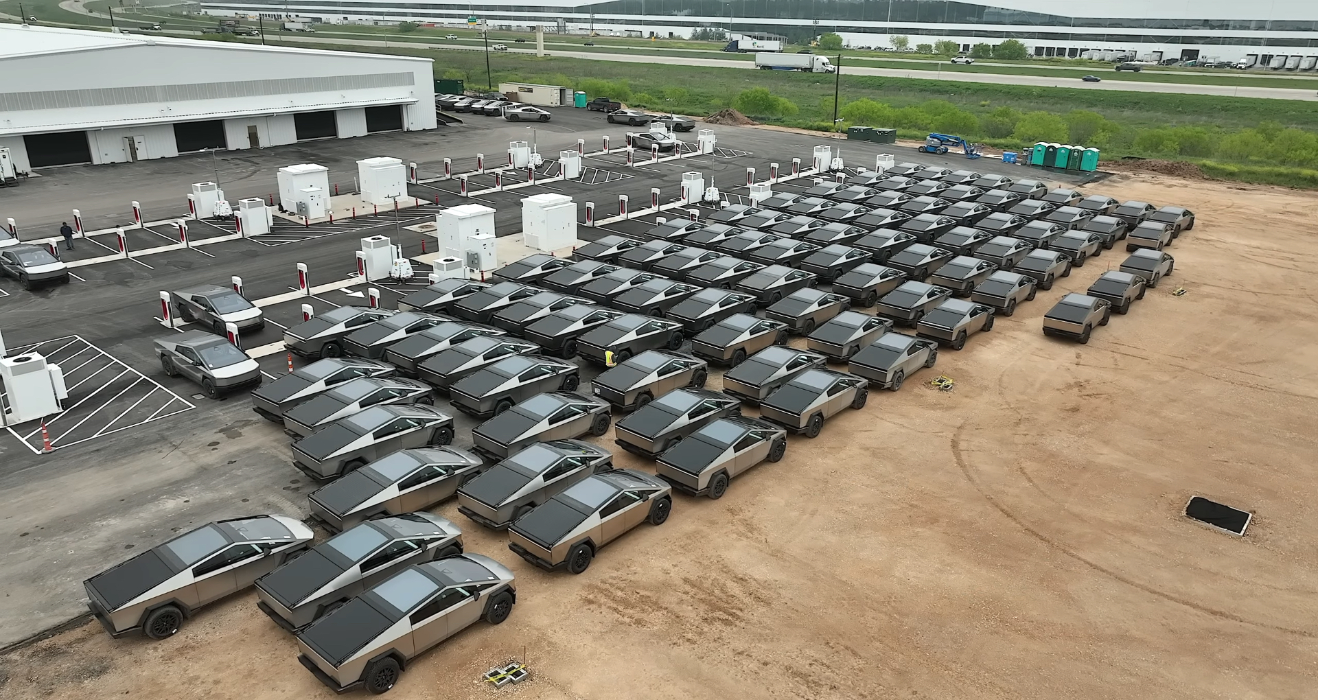 Around 380 Cybertrucks Were Spotted at Tesla Giga Texas