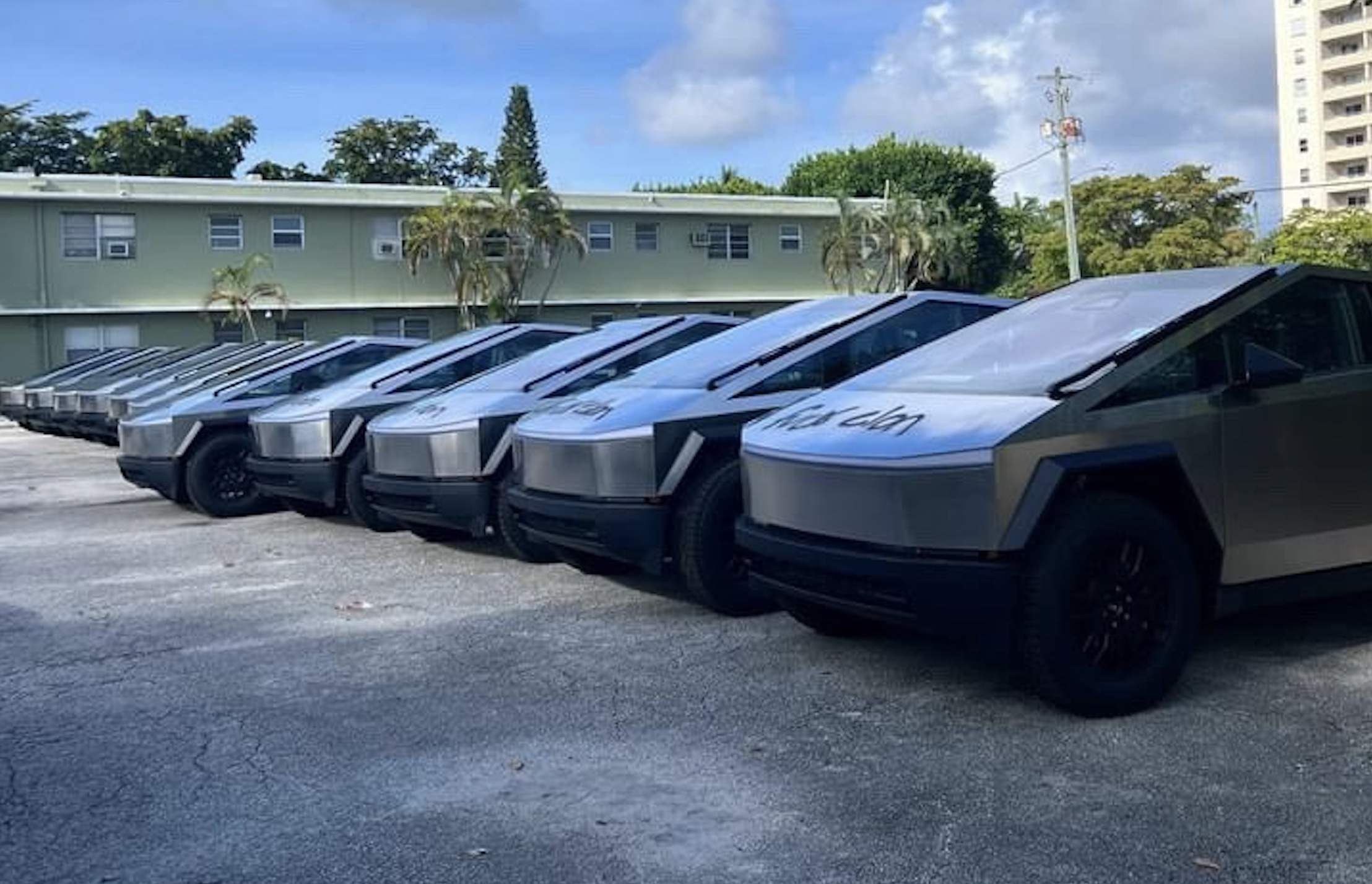 Tesla Cybertruck Fleet Mass Vandalized