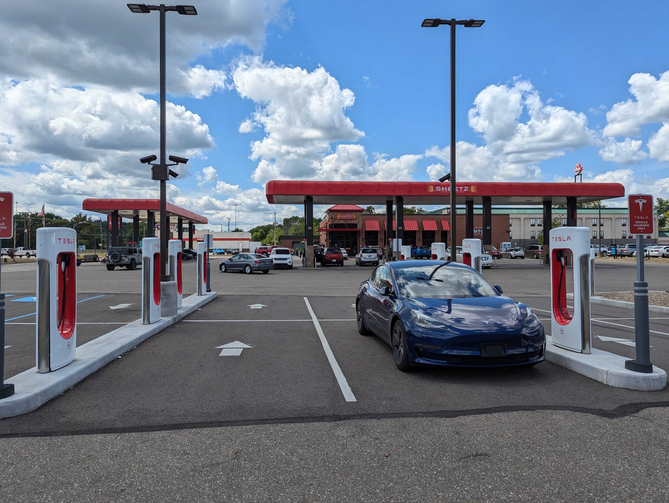 Tesla Working On Buildout Of Pull Through Superchargers