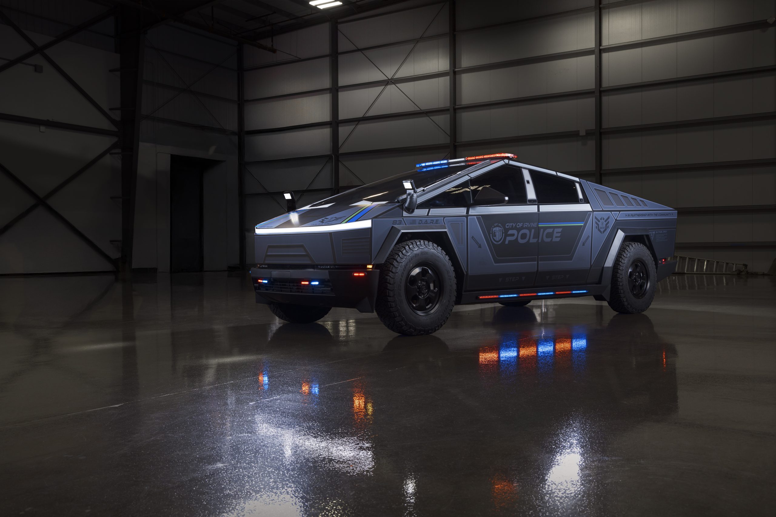 Irvine PD Unveils Tesla Cybertruck DARE Fleet Unit