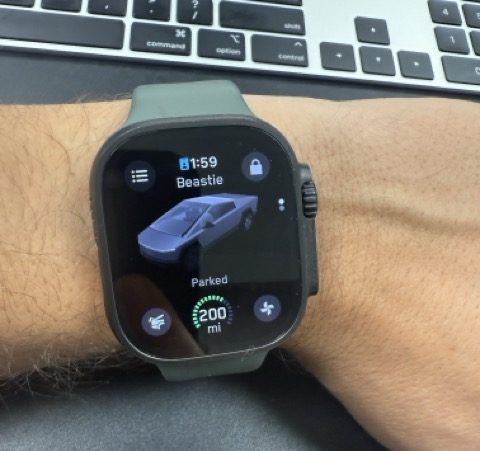 First Look at Tesla on the Apple Watch