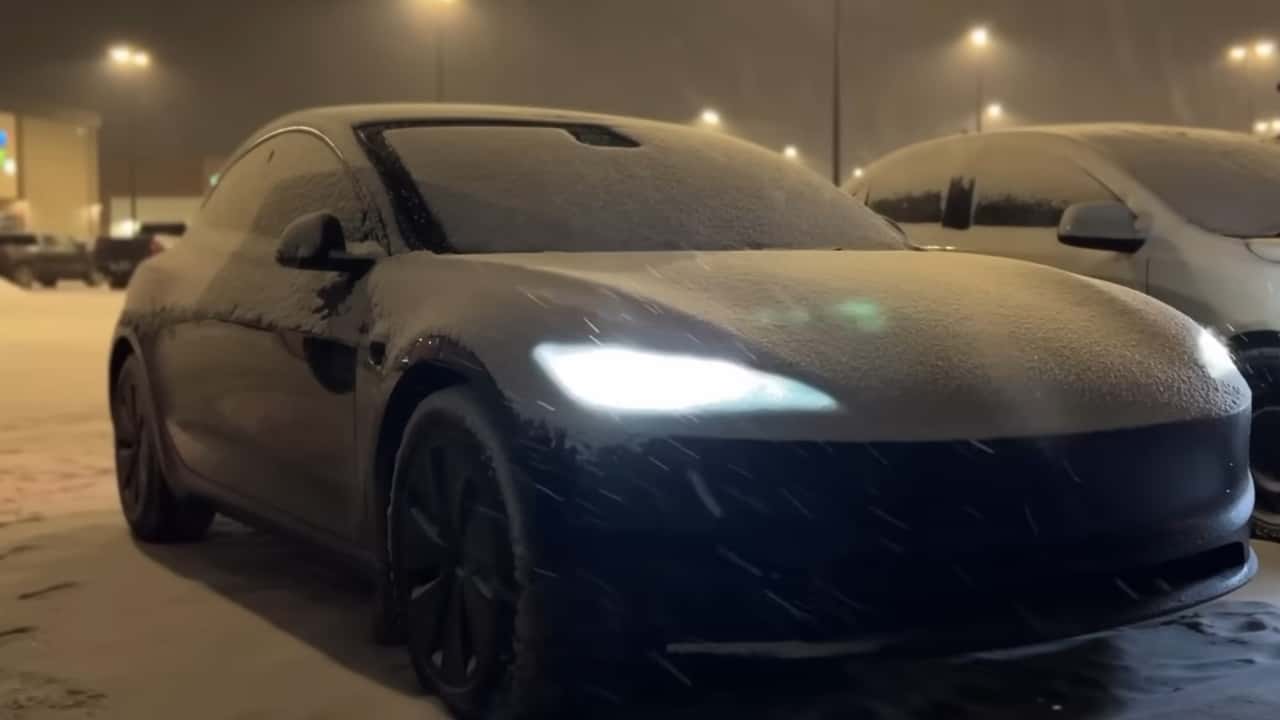 Tesla Model 3 Left On Overnight In Freezing Canada