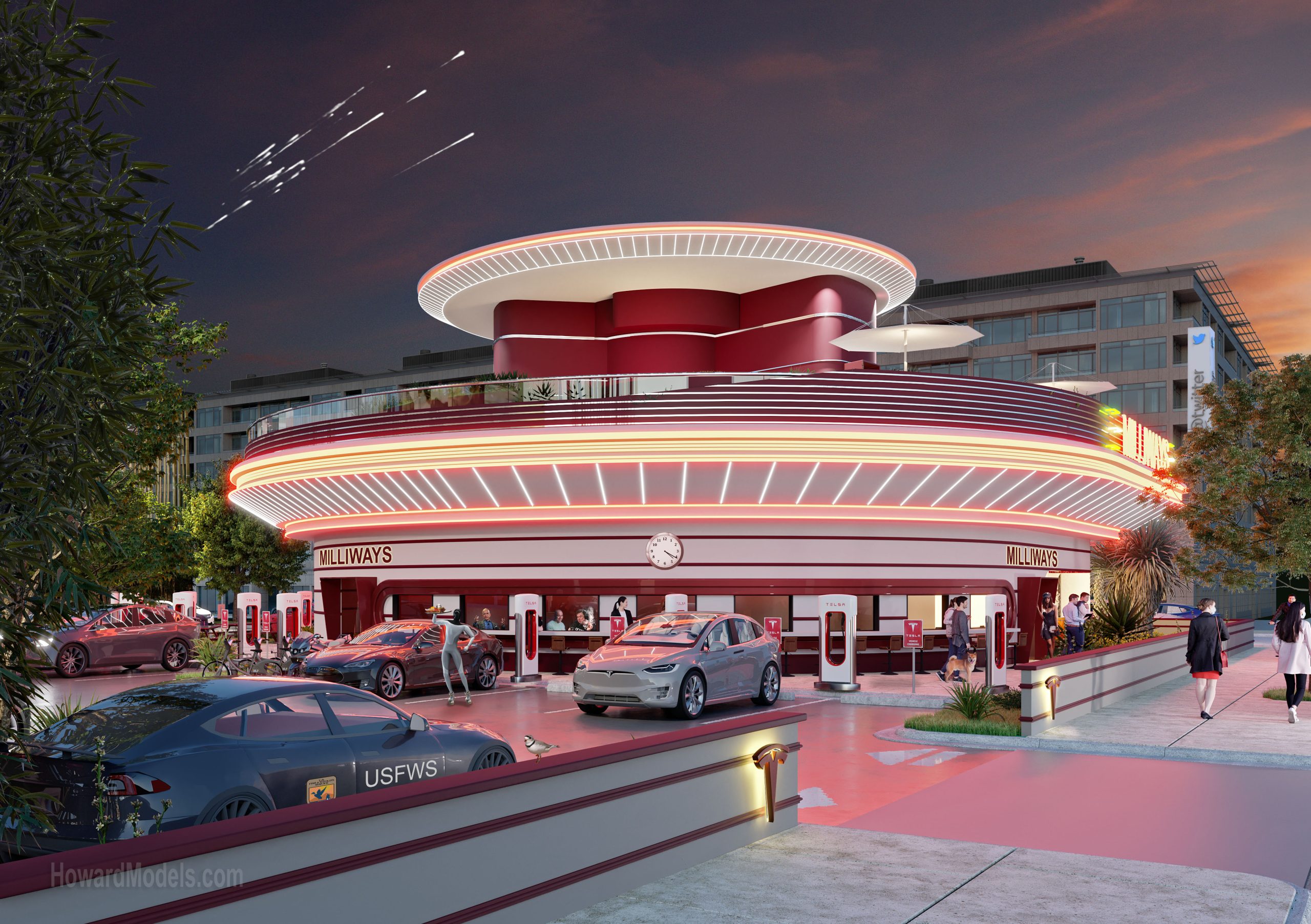 Tesla Readies Drive-In Diner Supercharger For Launch
