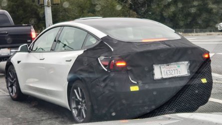 Facelifted Tesla Model 3 Spotted Testing On The Road Under Camouflage