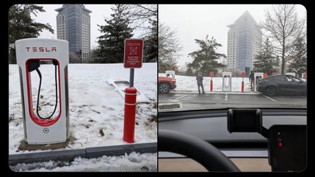 First Tesla Supercharging Station With Magic Dock Spotted In New York