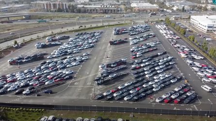 Fremont Factory Flyover Shows Delivery Center Parking Is Packed With Teslas