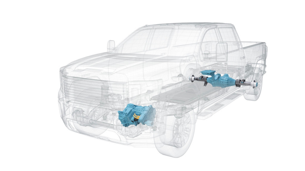 Magna developed a drop-in electric powertrain for heavy-duty pickup trucks