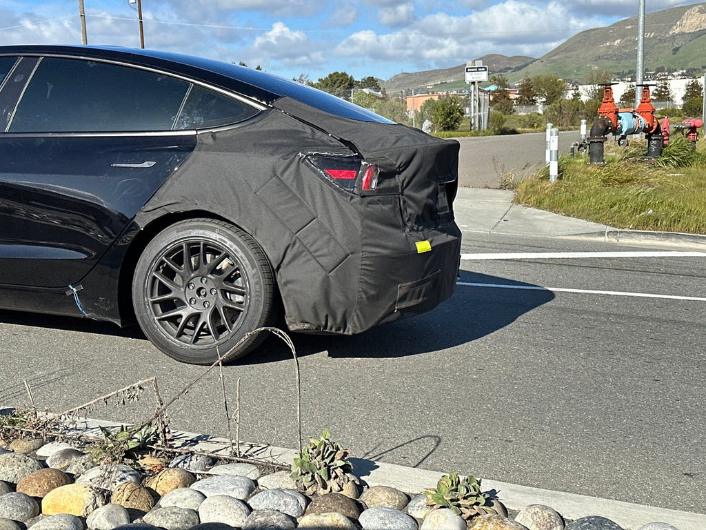 Project Highland Tesla Model 3 with New Wheels Spotted in Testing