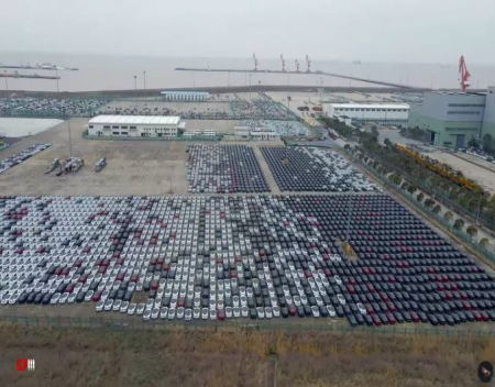 Sea of Teslas Spotted at Shanghais Luchao Port Waiting For Export