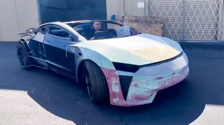 See How This YouTuber Is Making A Tesla CyberRoadster Out Of A Damaged Model 3