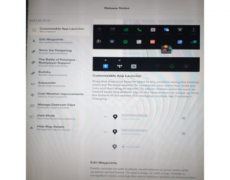 Tesla 2021.44.30.11 Software Update