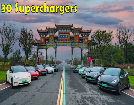 Tesla Added 30 Superchargers and 13 Stores in Mainland China in November