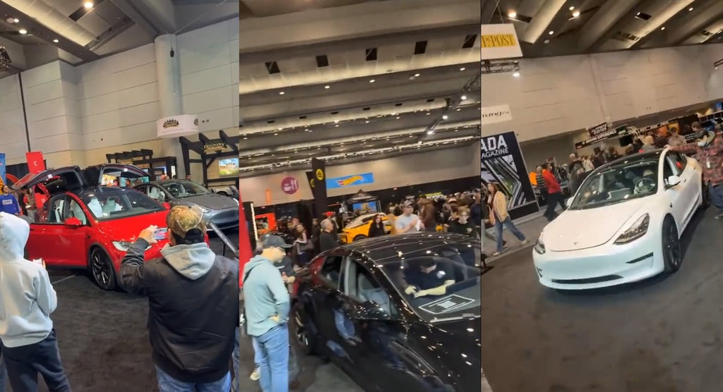 Tesla Booth Draws Lots of Attention at The 2023 Canadian International AutoShow