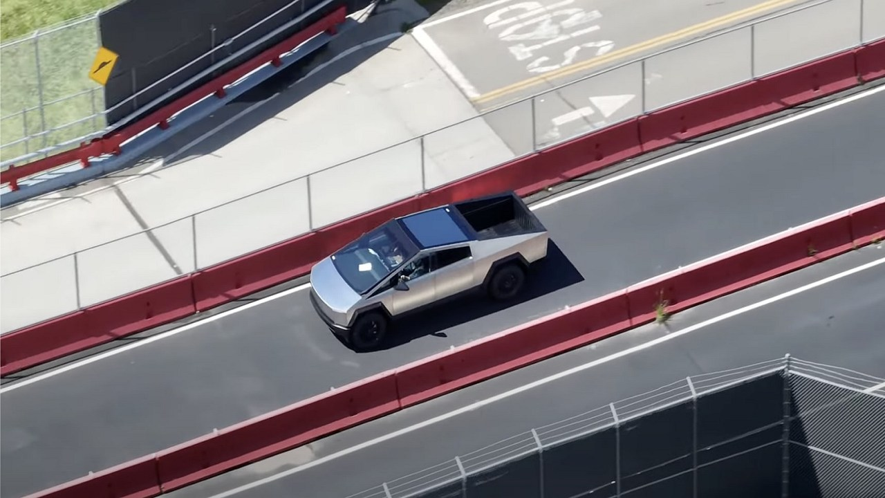 Tesla Cybertruck spotted testing on Fremont test track