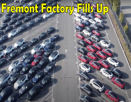 Tesla Fremont Factory Fills Up Outbound Lot On Christmas Eve