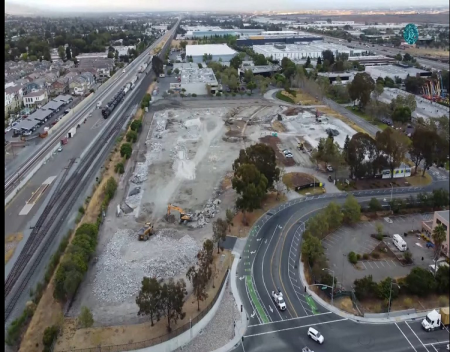 Tesla Fremont plant is abuzz with activity as nearby construction goes underway